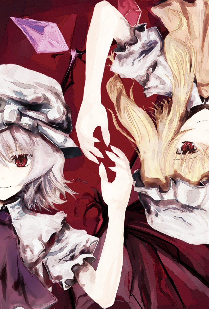 remilia scarlet and flandre scarlet (touhou) drawn by asagi_(kabocha_oukoku)