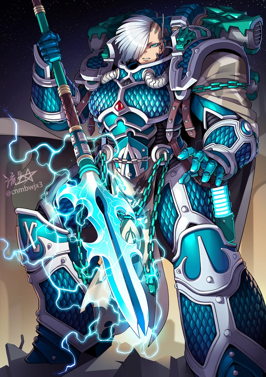 alpharius omegon, alpharius, and omegon (warhammer 40k) drawn by ryuusei_(mark_ii)
