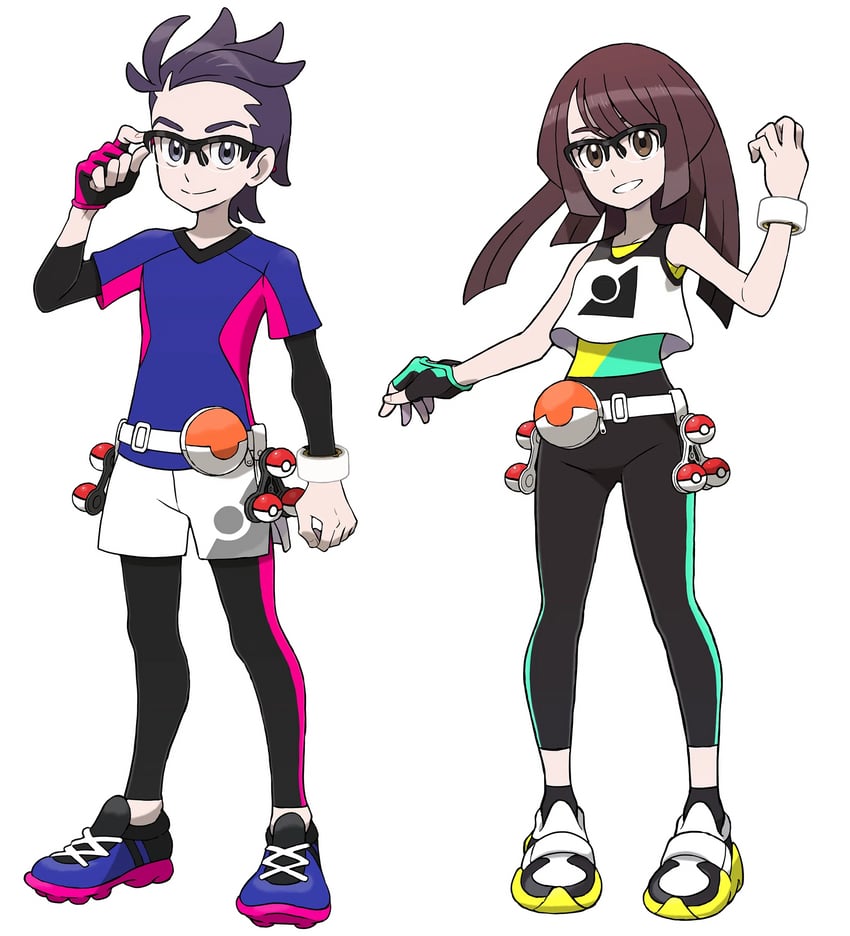 female protagonist and male protagonist (pokemon and 1 more)