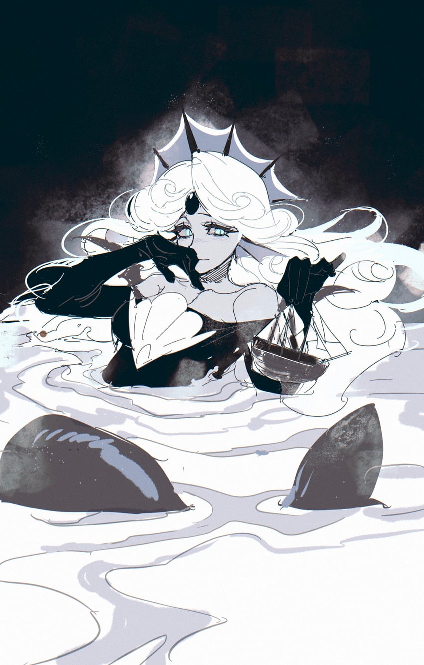 black pearl cookie (cookie run and 1 more) drawn by sumooo_(ga_ilil)