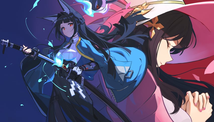 hoshimi miyabi and tailless (zenless zone zero) drawn by hapwind