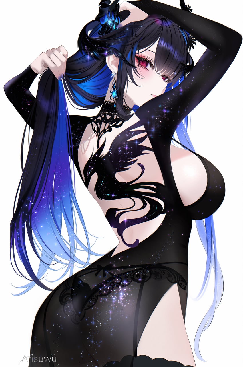 nerissa ravencroft (hololive and 1 more) drawn by 707arisu