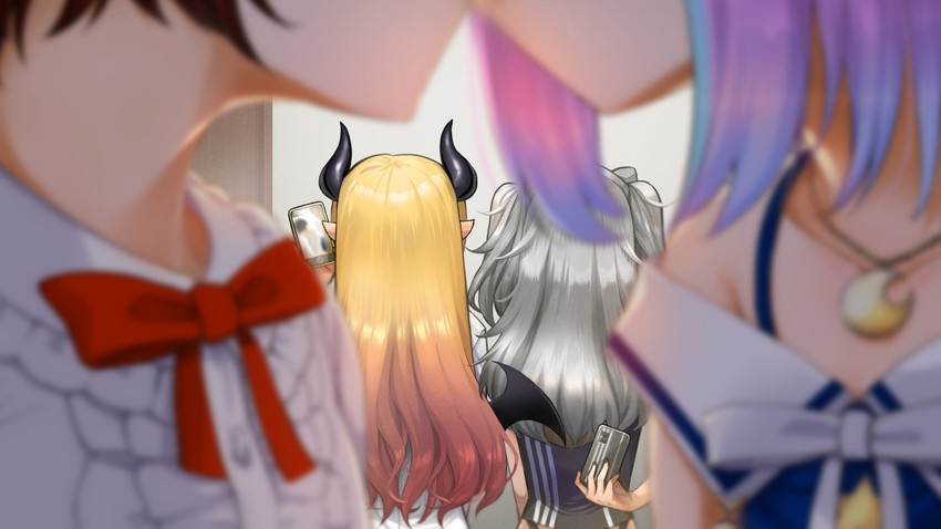 oozora subaru, shishiro botan, himemori luna, and yuzuki choco (hololive) drawn by yamasan_ossan