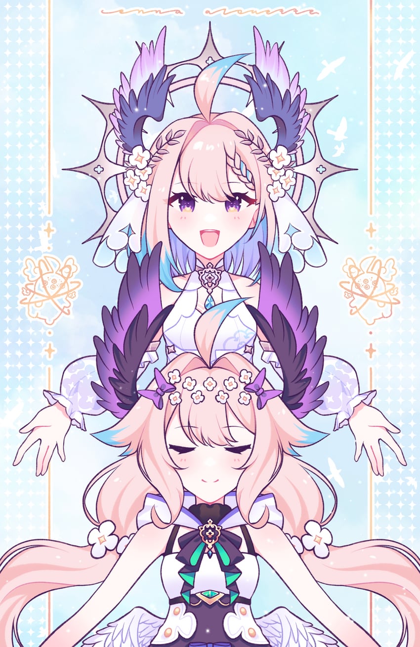 enna alouette and aloupeep (nijisanji and 1 more) drawn by hyuni_(hyunicat)