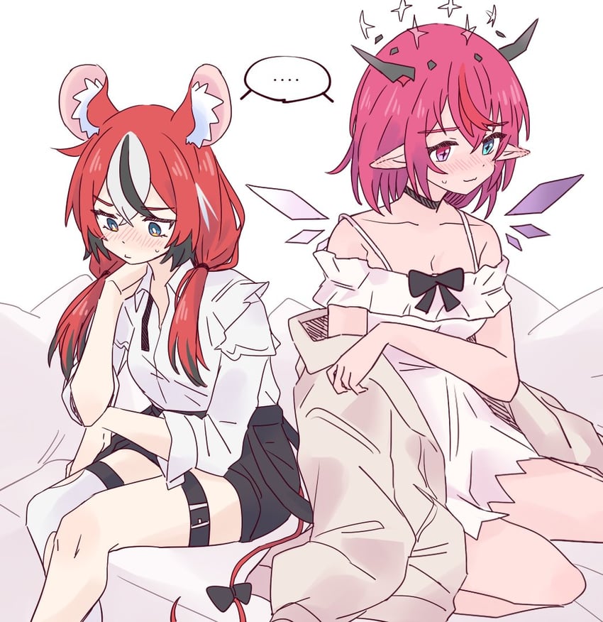 hakos baelz and irys (hololive and 1 more) drawn by ramphastostella
