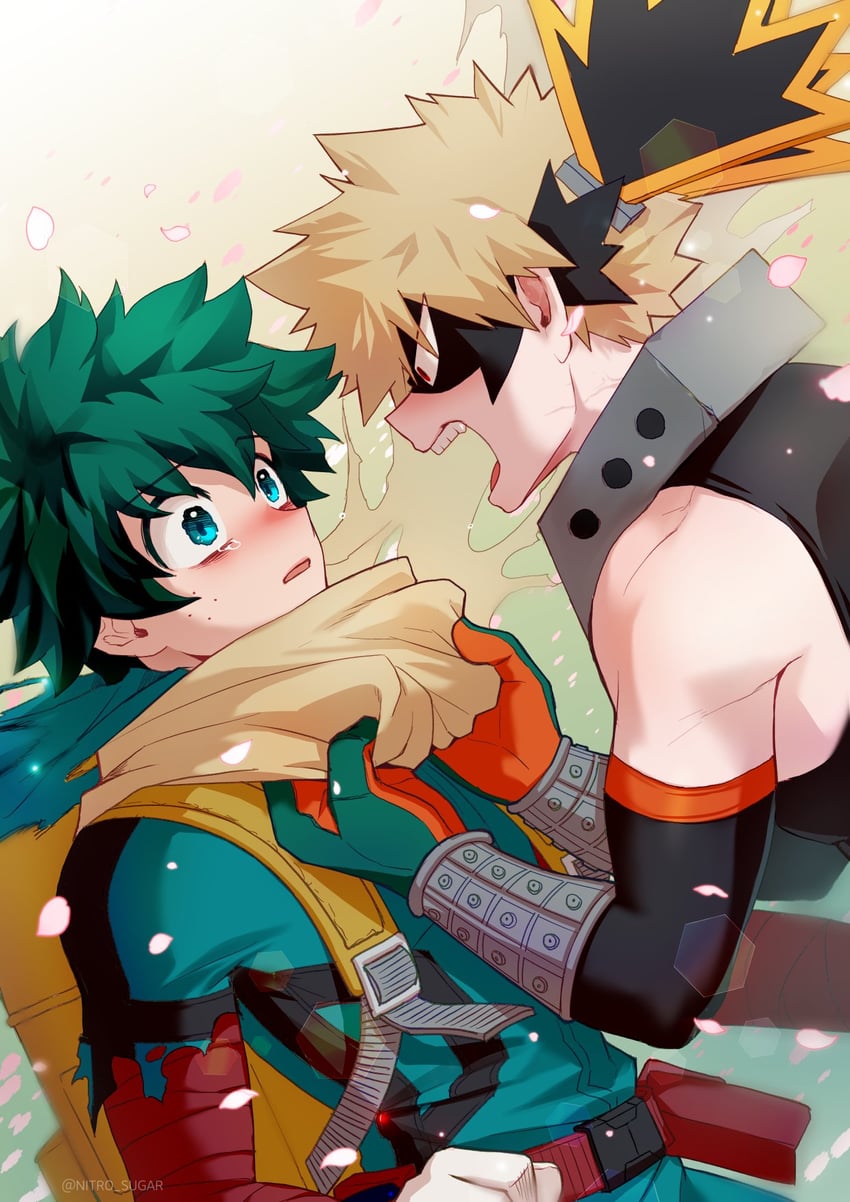 midoriya izuku and bakugou katsuki (boku no hero academia) drawn by seoltang_(nitro_sugar)