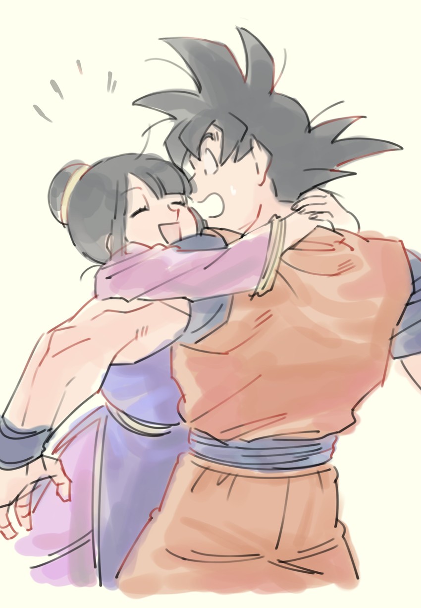 son goku and chi-chi (dragon ball and 1 more) drawn by hpoono_(0159)