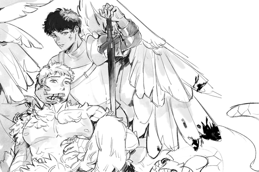 laios touden and kabru (dungeon meshi) drawn by mzy_junior
