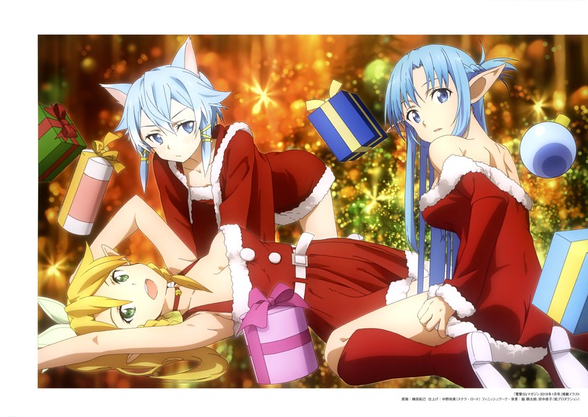 asuna, sinon, and leafa (sword art online and 1 more)