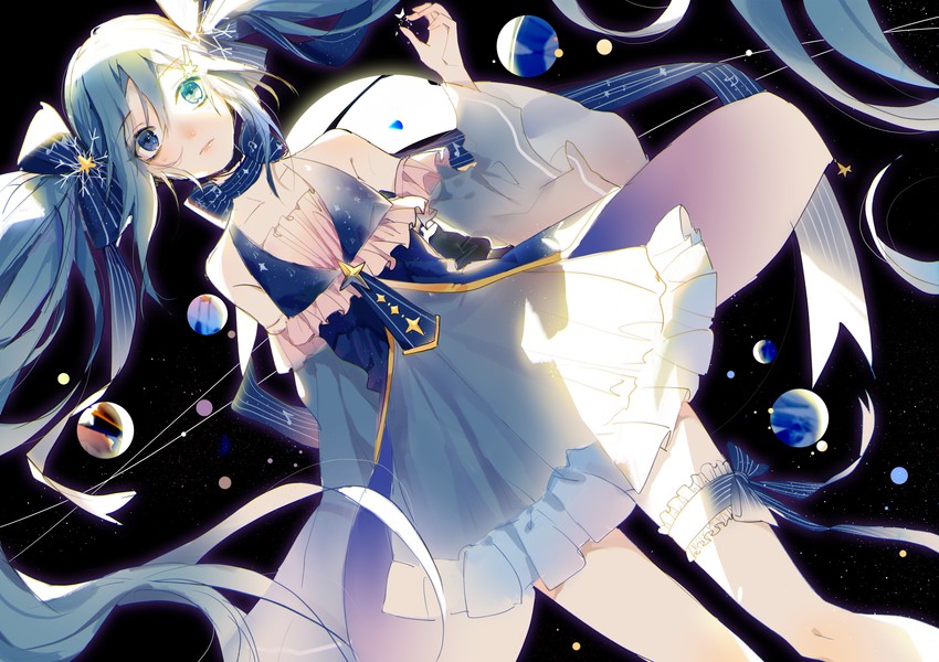 hatsune miku and yuki miku (vocaloid) drawn by zhibuji_loom