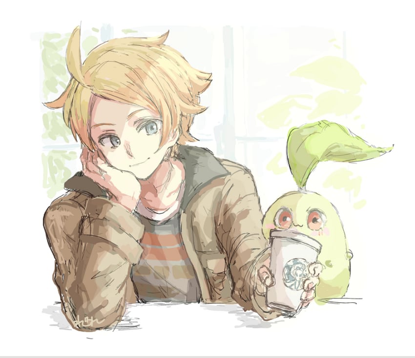 chikorita and urbain (pokemon and 1 more) drawn by jam_jam_odoro