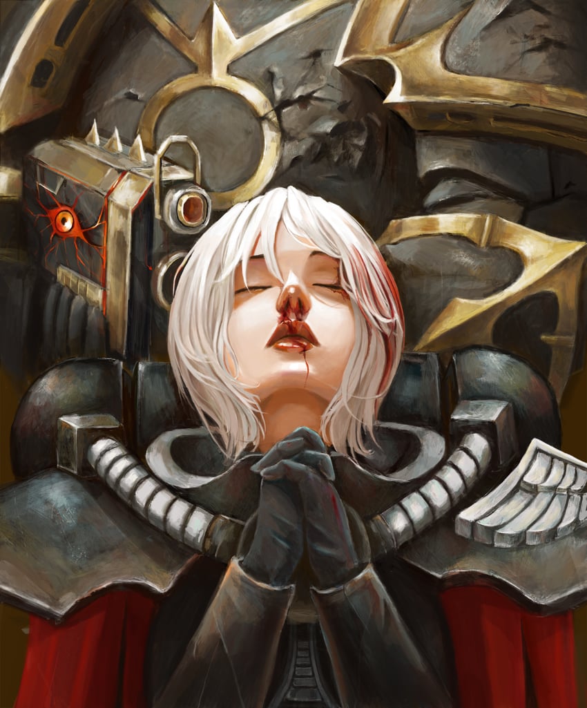 adeptus astartes, adepta sororitas, and chaos space marine (warhammer 40k) drawn by user_jyvx5832