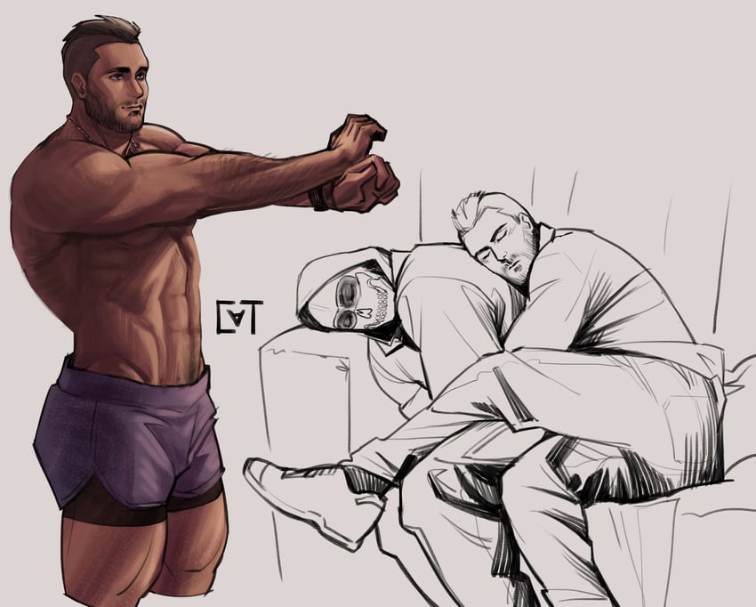 ghost and soap (call of duty and 1 more) drawn by sundaycat3