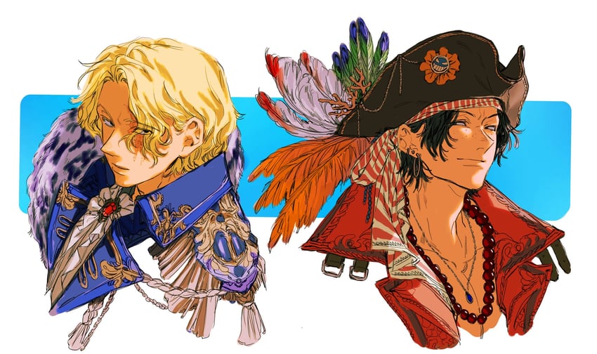 portgas d. ace and sabo (one piece) drawn by leaff00
