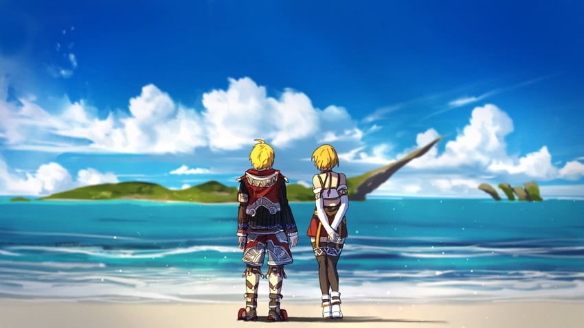 shulk and fiora (xenoblade chronicles and 1 more) drawn by poteto_(potetosarada123)