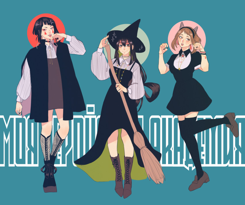 uraraka ochaco, asui tsuyu, and jiro kyoka (boku no hero academia) drawn by penginius