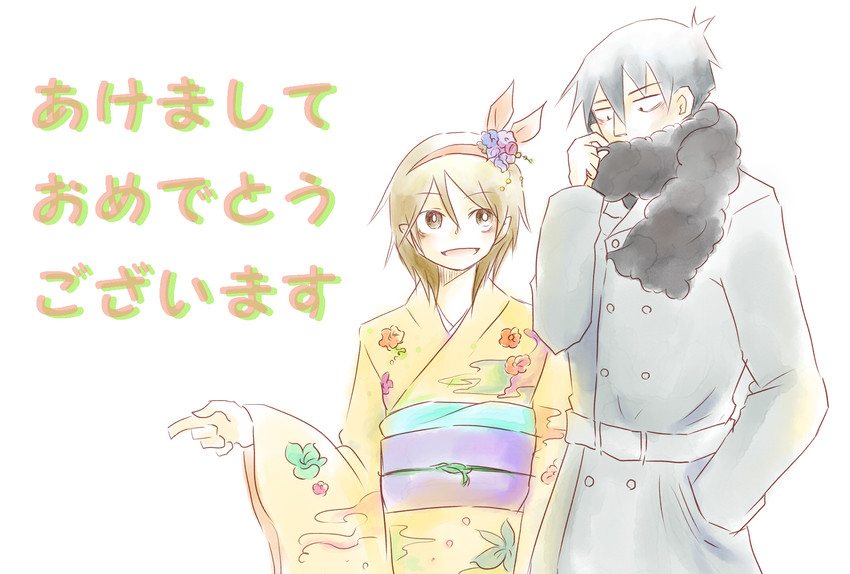 kanzaki shiori and suga koutarou (kirisame ga furu mori) drawn by sinononn