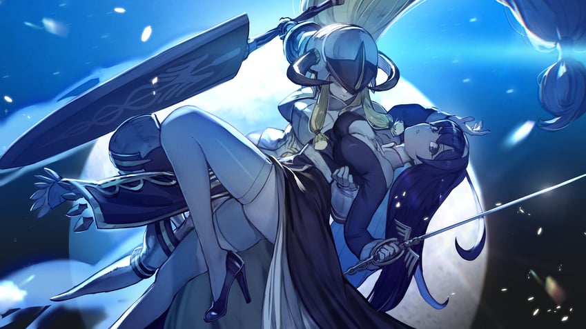 orie ballardiae harada and thanatos (under night in-birth) drawn by hide_(hideout)