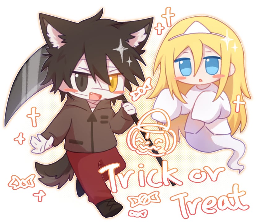 rachel gardner and isaac foster (satsuriku no tenshi) drawn by tsz_ju2mao1