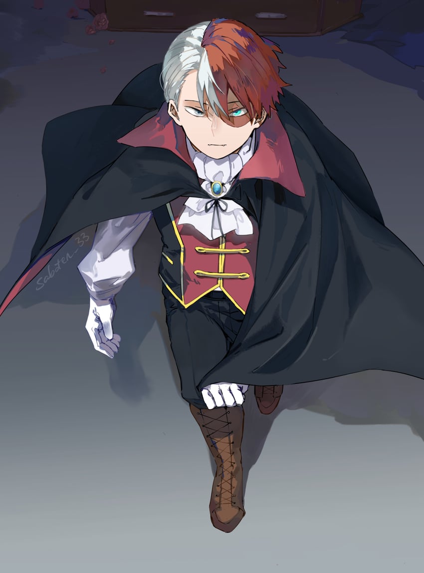 todoroki shoto (boku no hero academia) drawn by saboten_33