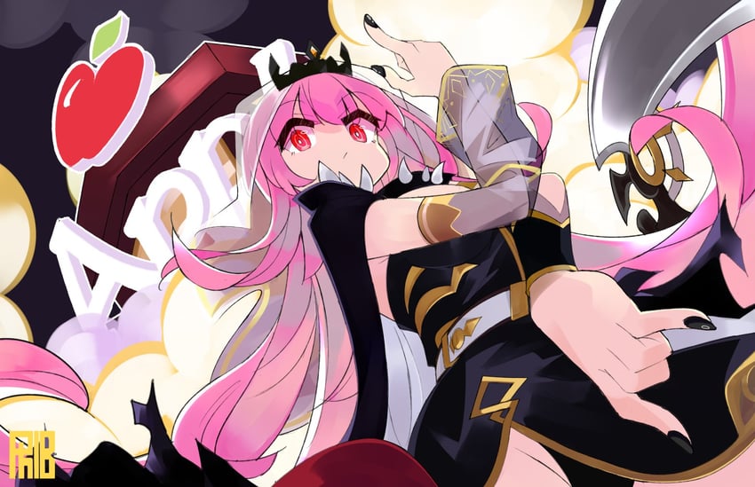 mori calliope (hololive and 2 more) drawn by phibonnachee