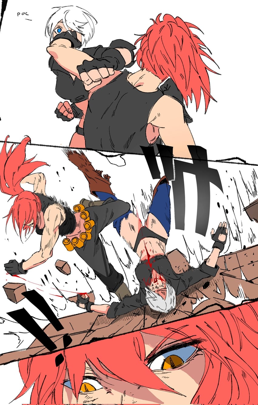 angel, leona heidern, and orochi leona (the king of fighters and 2 more) drawn by rappel6730