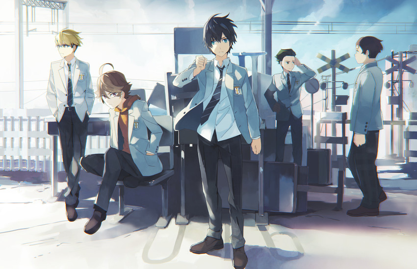 hiro, gorou, mitsuru, zorome, and futoshi (darling in the franxx) drawn by takerusilt