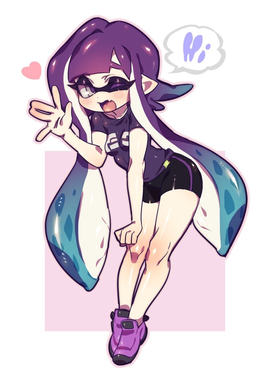 inkling player character and inkling girl (splatoon) drawn by nitronic