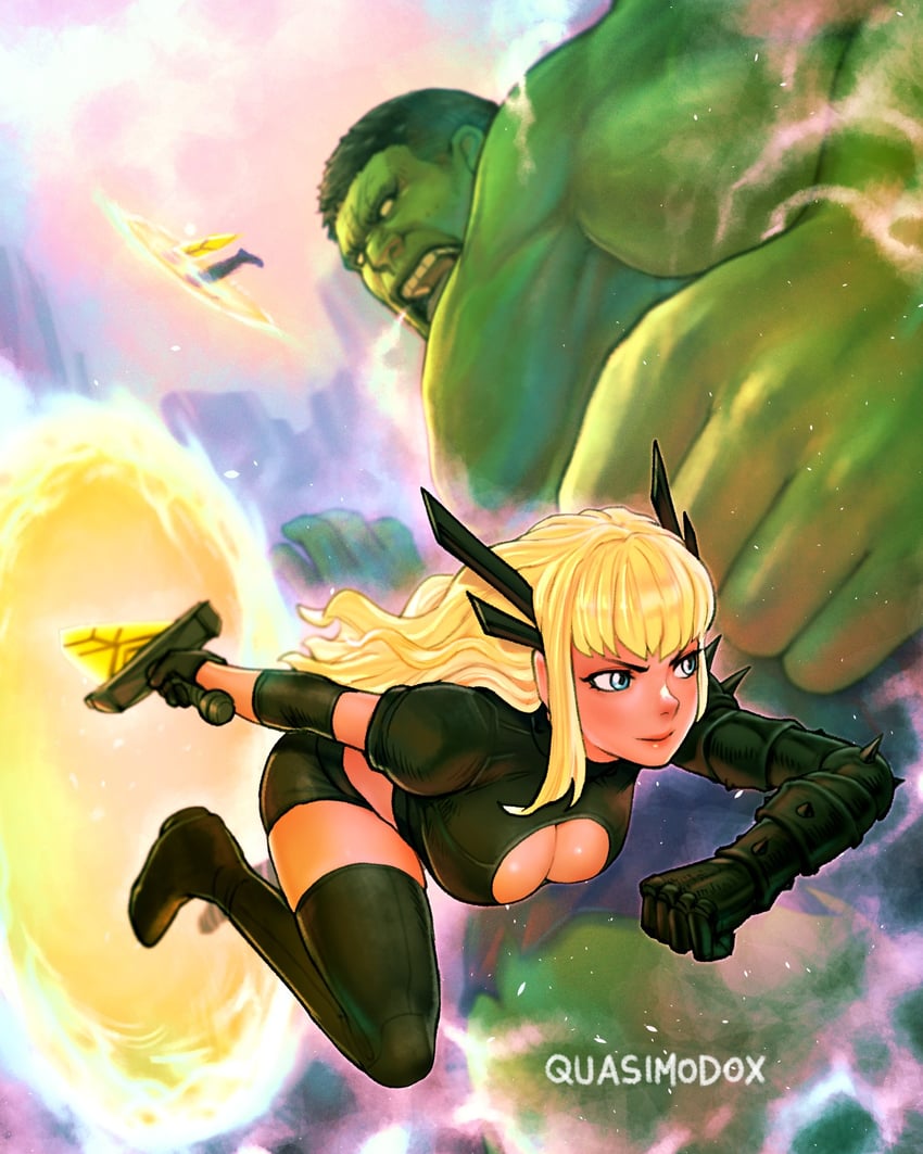 magik and hulk (marvel and 3 more) drawn by quasimodox