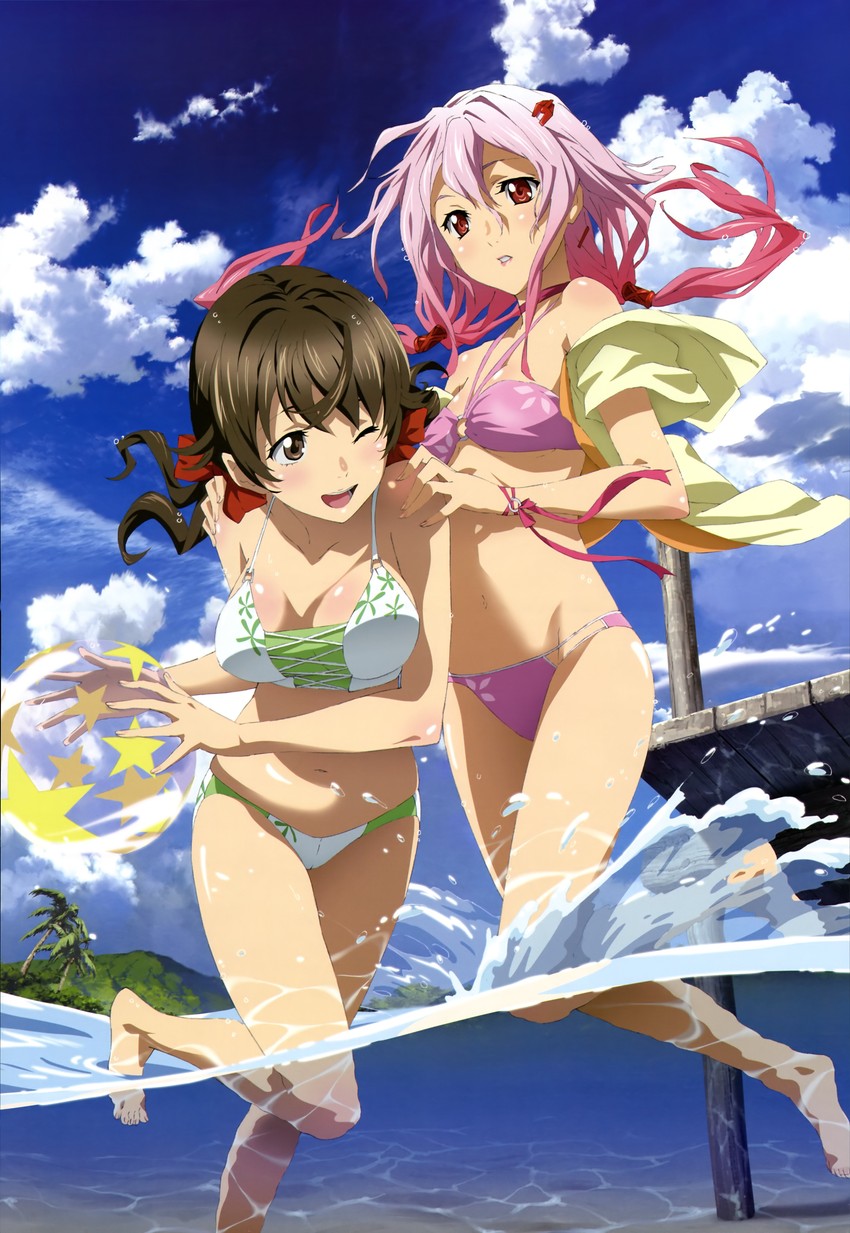 yuzuriha inori and menjou hare (guilty crown and 1 more) drawn by itadaki_shinji