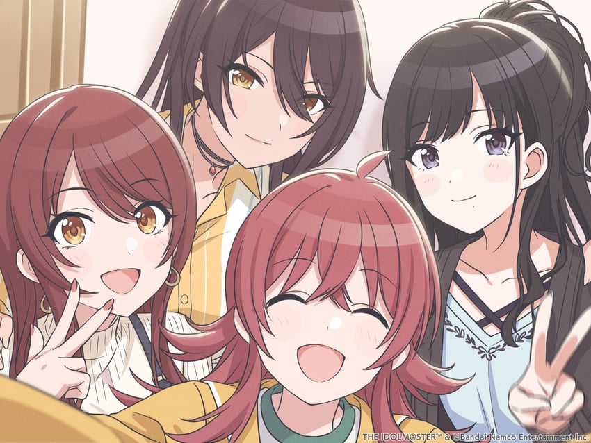 shirase sakuya, osaki amana, komiya kaho, and kazano hiori (idolmaster and 1 more)