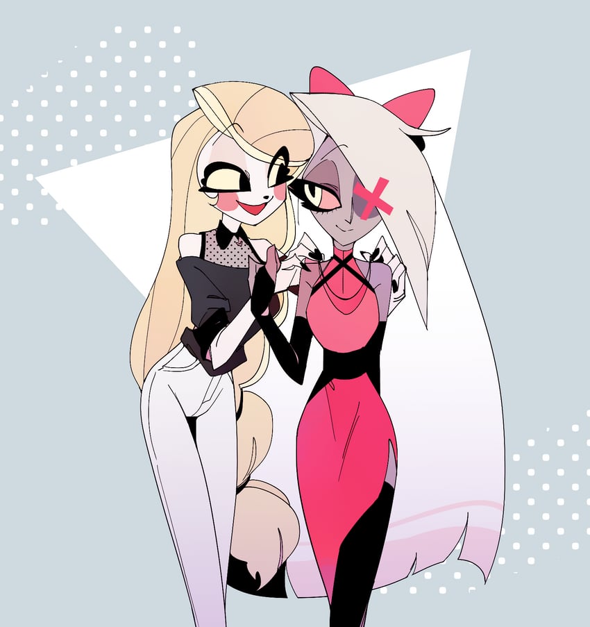 charlie morningstar and vaggie (hazbin hotel) drawn by ama0805