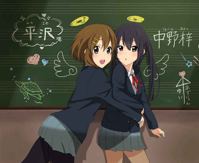 nakano azusa and hirasawa yui (k-on!) drawn by baisonhakusyaku