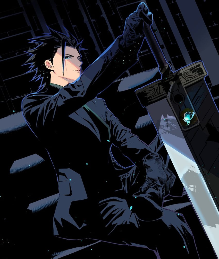 zack fair (final fantasy and 2 more) drawn by cofffee