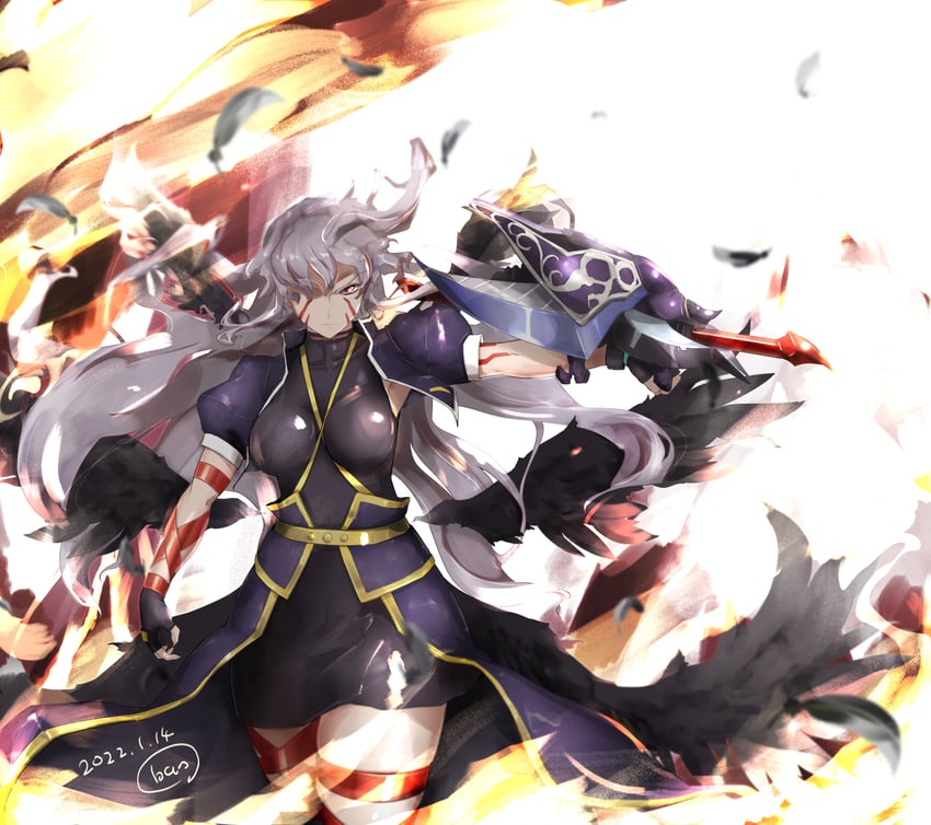 reinforce and nachtwal (lyrical nanoha and 3 more) drawn by ban_(777purin)
