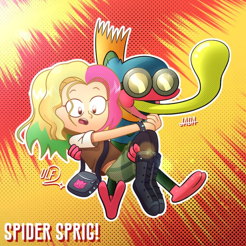 sprig plantar and molly jo (amphibia) drawn by loud_under