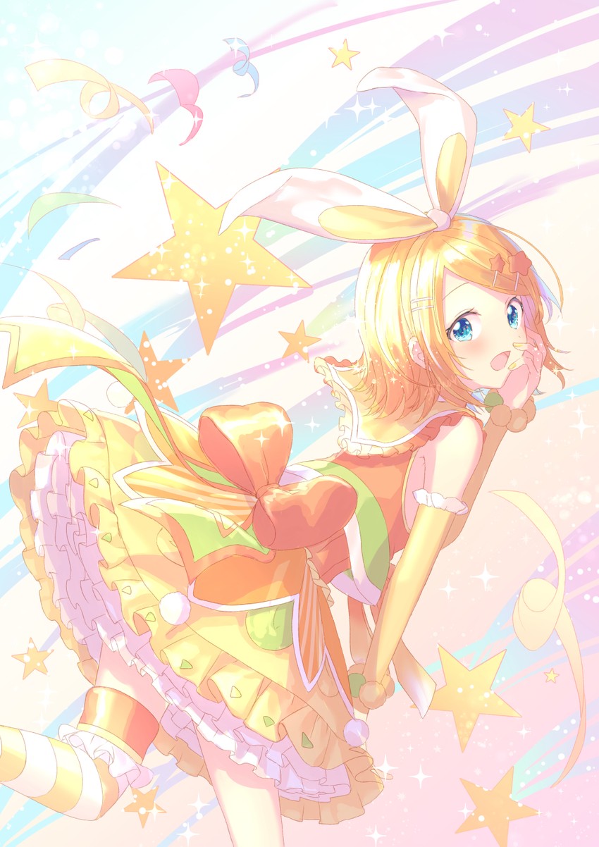 kagamine rin and wonderlands x showtime rin (vocaloid and 1 more) drawn by shiohari_kanna