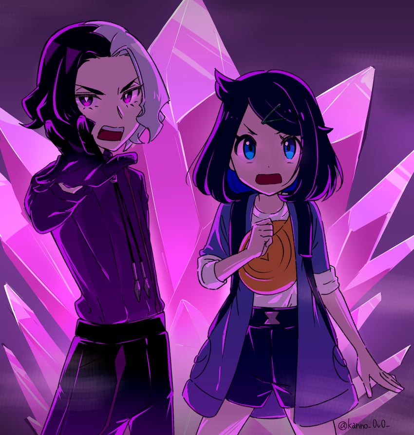 liko and amethio (pokemon and 1 more) drawn by kanno_0v0