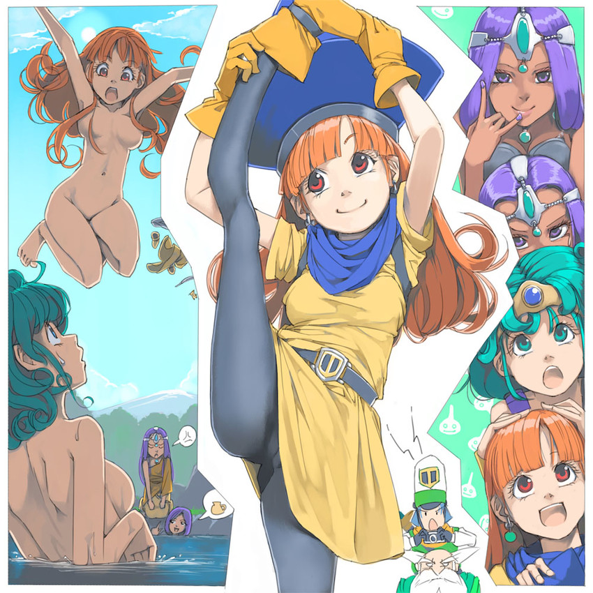 manya, alena, minea, heroine, clift, and 1 more (dragon quest and 1 more) drawn by akinbo_(hyouka_fuyou)