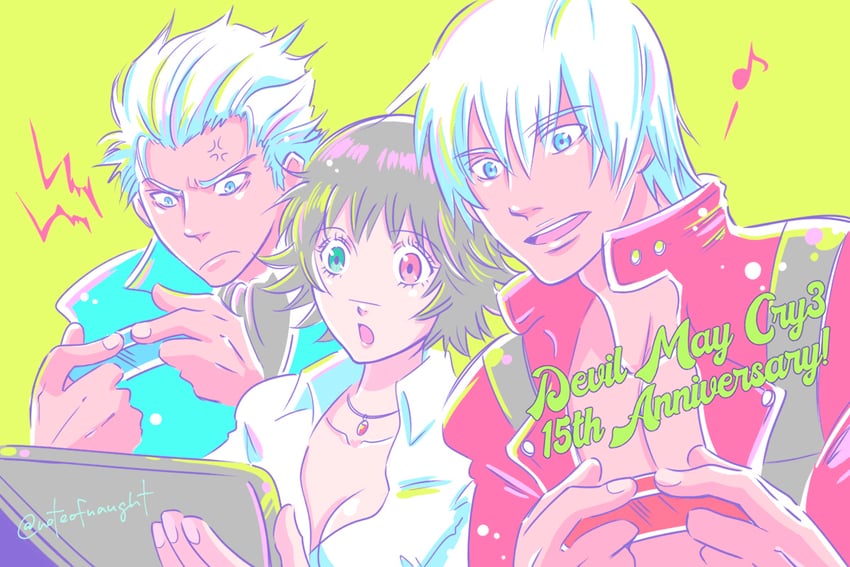 dante, vergil, and lady (devil may cry and 1 more) drawn by allie_(united_f)