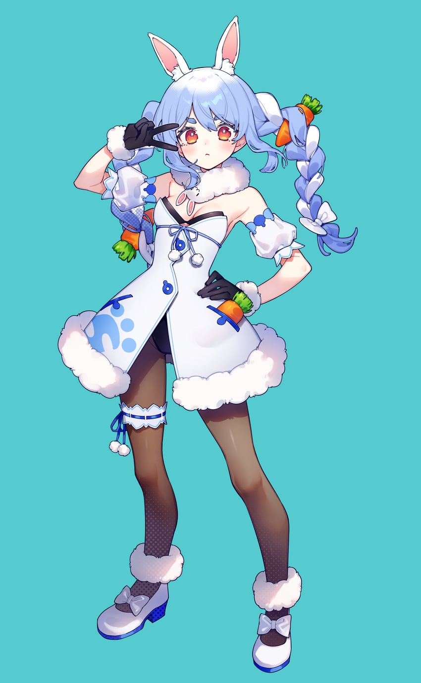 usada pekora and don-chan (hololive) drawn by chiyomaru_(yumichiyo0606)