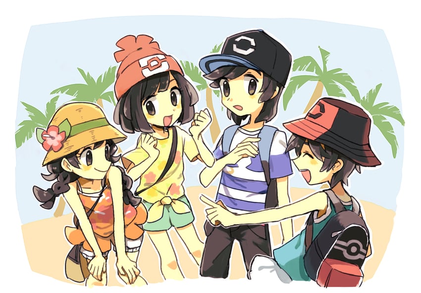 selene and elio (pokemon and 2 more) drawn by yoyterra