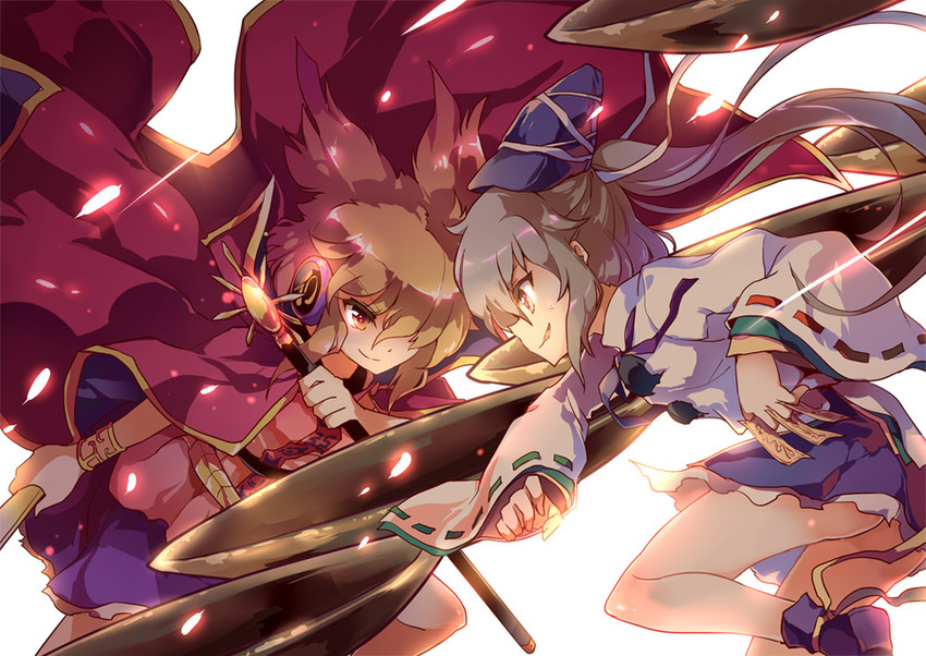 toyosatomimi no miko and mononobe no futo (touhou and 1 more) drawn by yetworldview_kaze