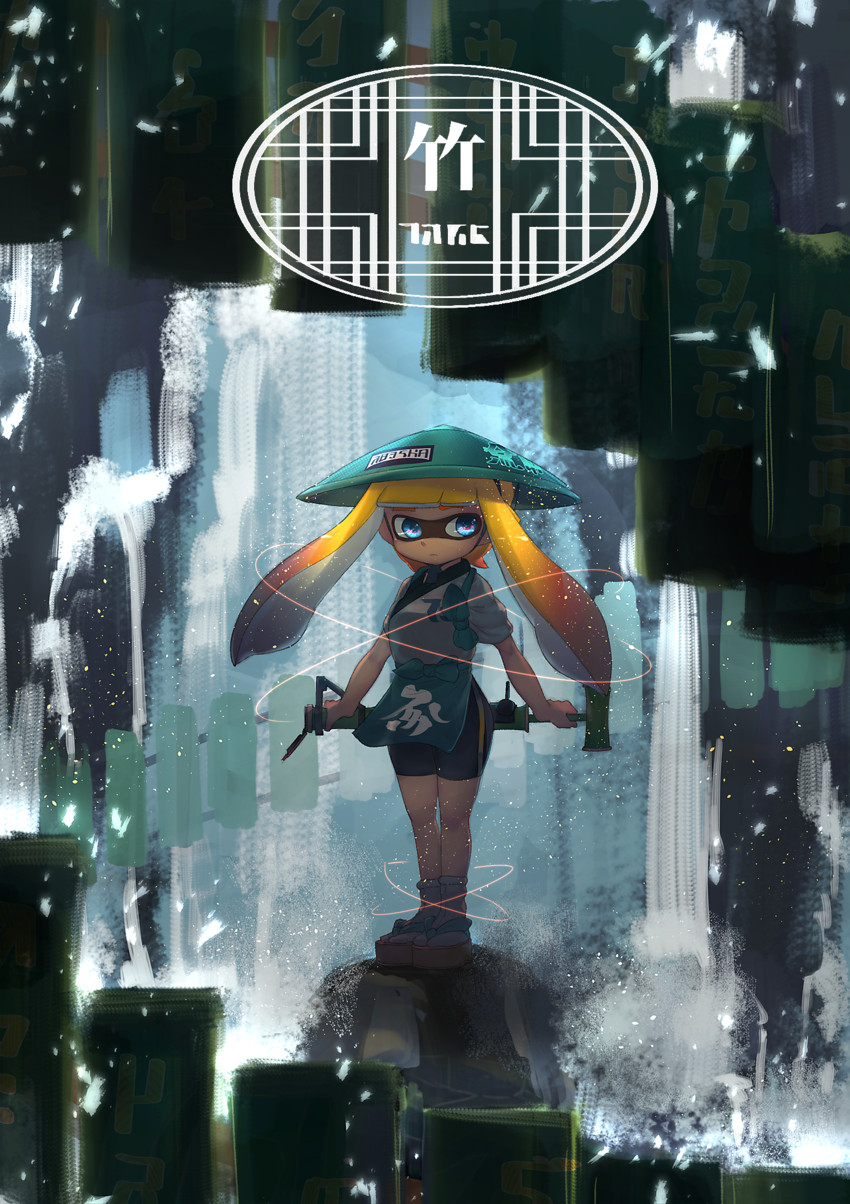 inkling player character and inkling girl (splatoon) drawn by kashu_(hizake)