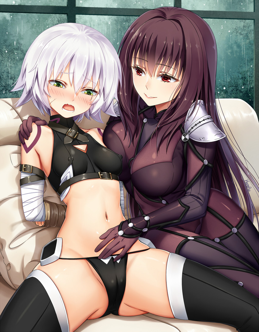 scathach and jack the ripper (fate and 2 more) drawn by haneru