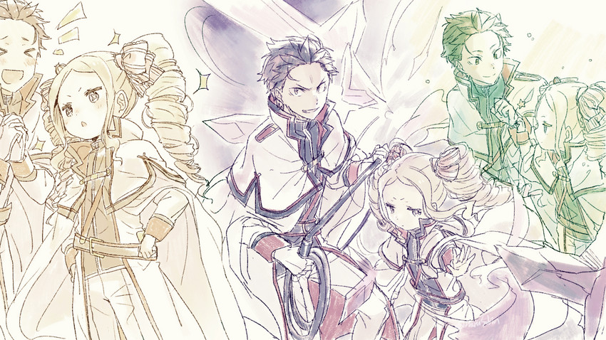 natsuki subaru and beatrice (re:zero kara hajimeru isekai seikatsu) drawn by harusabin