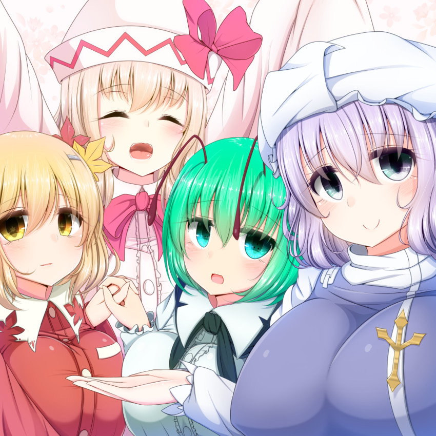 wriggle nightbug, aki shizuha, letty whiterock, and lily white (touhou) drawn by shiro_oolong-cha