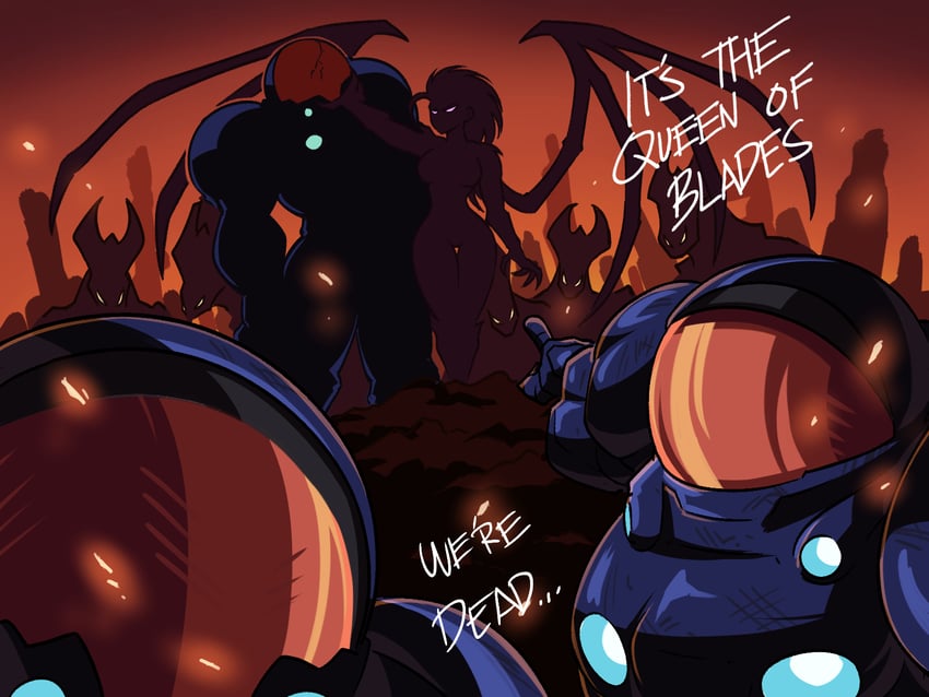 zerg, sarah kerrigan, and infested kerrigan (starcraft) drawn by tina_fate
