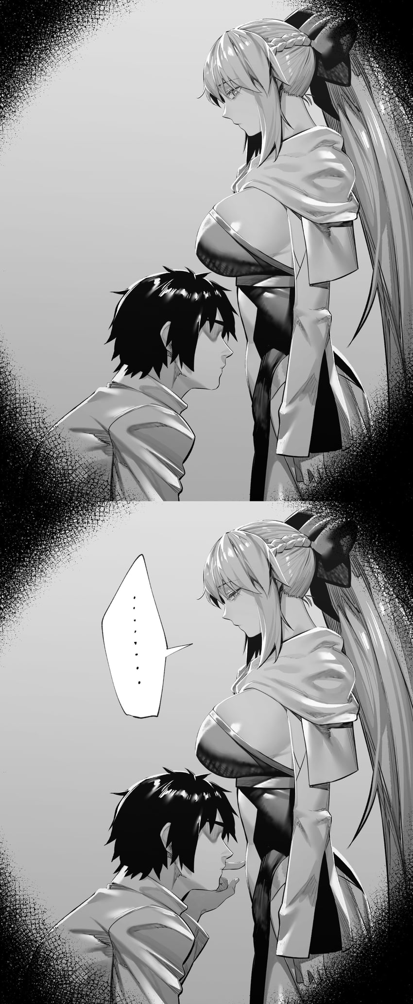 fujimaru ritsuka and morgan le fay (fate and 1 more) drawn by hxd