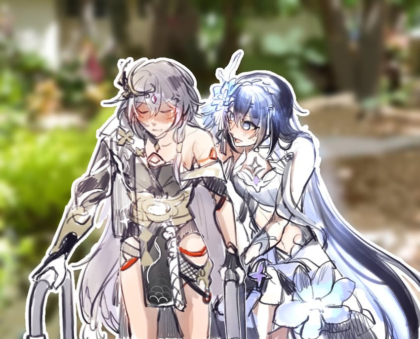 seele vollerei and herrscher of sentience (honkai and 1 more) drawn by melonlee_png